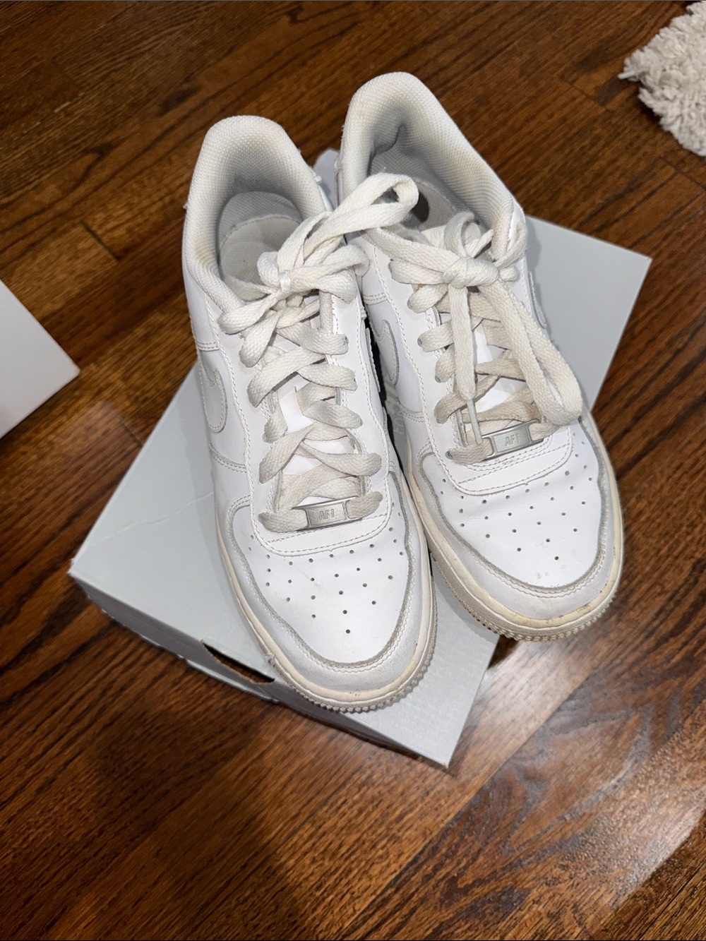 Nike Kids White Lace-Up Low-Top Sneakers Air Force 1s
